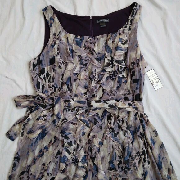 NWT Jessica Howard Purple Blue Ruffled Midi Dress Sleeveless Women's 24W - Picture 2 of 10